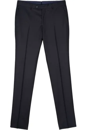 LUIGI BIANCHI MANTOVA Bukser, Herre, Blå, 3XL, Uld, Blå Uldbukser Tapered Ben