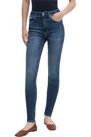 Calvin Klein Jeans, Dame, Blå, W29 L30, Bomuld, High Rise Skinny Jeans