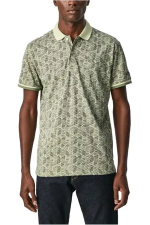 Pepe Jeans Top, Herre, Grøn, S, Bomuld, Botanisk Print Polo Shirt Geometrisk Pasform