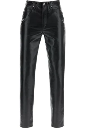 AGOLDE Bukser, Dame, Sort, W29, Læder, Vintage Læder Højtaljede Bukser