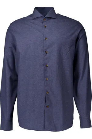 john miller Skjorte, Herre, Blå, 2XL, Mørkeblå Langærmet Skjorte
