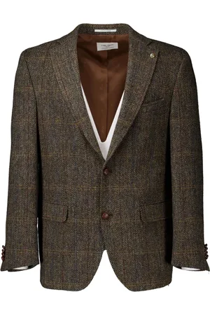 Carl Gross Jakke, Herre, Brun, 4XL, Theo Colberts Mørkebrun Blazer