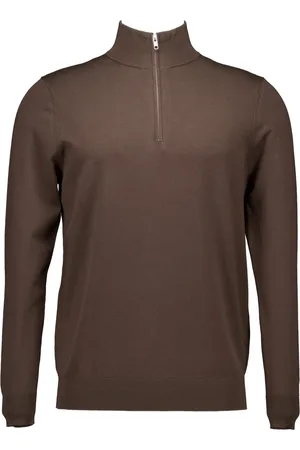 Profuomo Strik, Herre, Brun, 2XL, Brun Sweater Model Ppvj10013