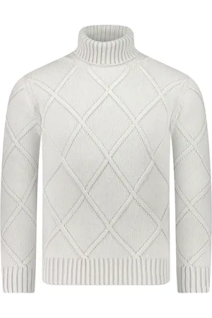 Gran Sasso Strik, Herre, Grå, 3XL, Uld, Lys Grå Stilfuld Trøje