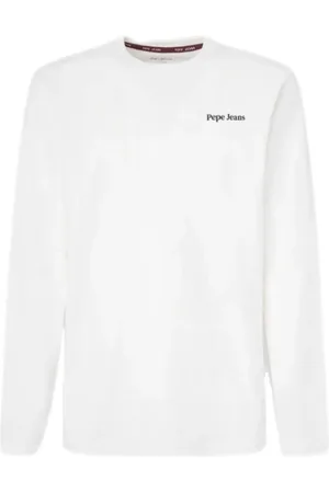 Pepe Jeans Top, Herre, Hvid, M, Bomuld, Moderne langærmet T-shirt