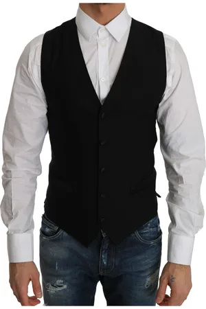 Dolce & Gabbana Jakkesæt, Herre, Sort, XS, Uld, Sort Formel Uldvest