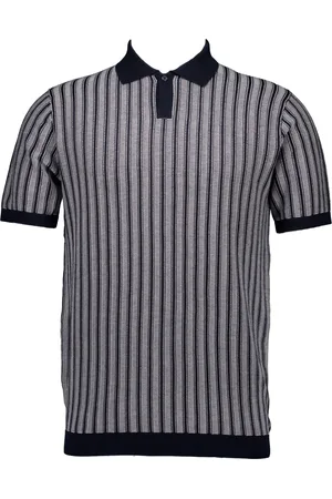 Gentiluomo Top, Herre, Blå, M, Jacquard SS Polo i Mørkeblå