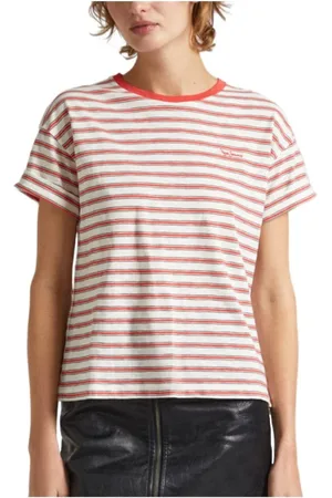 Pepe Jeans Top, Dame, Rød, M, Bomuld, Stribet Hagar T-shirt