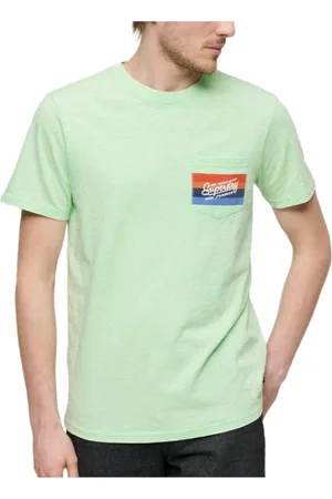 Superdry Top, Herre, Grøn, S, Bomuld, Stribet Cali T-shirt