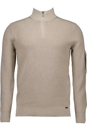 Gentiluomo Strik, Herre, Grå, XL, Turtle Zip Sweater Sten