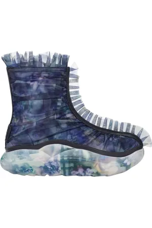 UGG Sko, Dame, Blå, 36 1/2 EU, Mesh Overlay Ruffle Print Støvler
