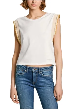 Pepe Jeans Top, Dame, Hvid, M, Bomuld, Casual og Moderne Edma T-shirt