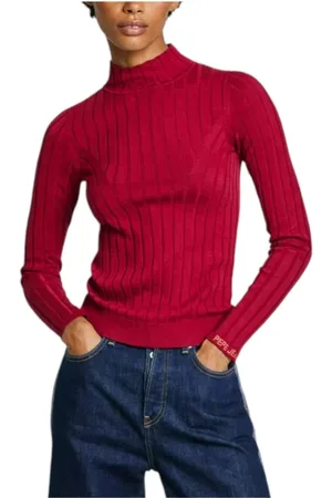 Pepe Jeans Strik, Dame, Rød, XS, Elegant Turtleneck Jersey