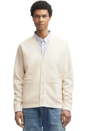 Denham Strik, Herre, , L, Bomuld, Klassisk Sweat Cardigan med Logo Broderi