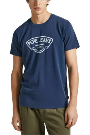 Pepe Jeans Top, Herre, Blå, 2XL, Bomuld, Blå Cherry T-shirt