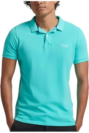 Superdry Top, Herre, Blå, L, Bomuld, Vintage Destroyed Polo Shirt