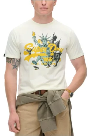Superdry Top, Herre, Hvid, S, New York Grafisk T-shirt