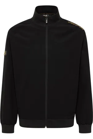 Carlo Colucci Jakke, Herre, Sort, 2XL, Uld, Urban Tracksuit Jacket med eksklusive designelementer