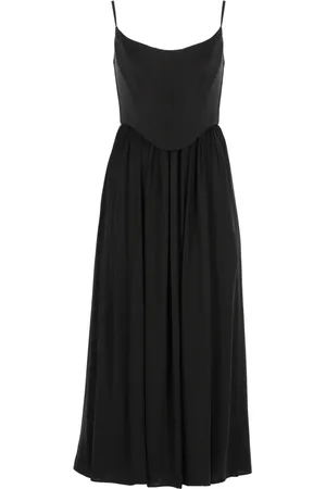 ZIMMERMANN Kjole, Dame, Sort, M, Uld, Sort silkekjole med bred hals