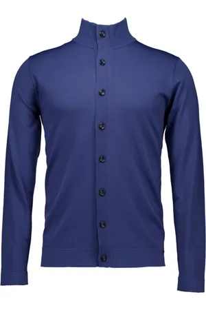 Genti Strik, Herre, Blå, L, Blå Cardigan Knapper Vest