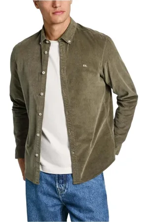 Pepe Jeans Skjorte, Herre, Grøn, XL, Bomuld, Alsindig Casual Skjorte med Moderne Design