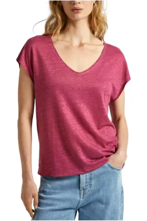 Pepe Jeans Top, Dame, Lyserød, M, Linned, Fuchsia Lottie T-shirt