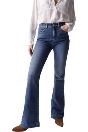 Salsa Jeans, Dame, Blå, W26 L34, Bomuld, Faith Flare Push In Jeans