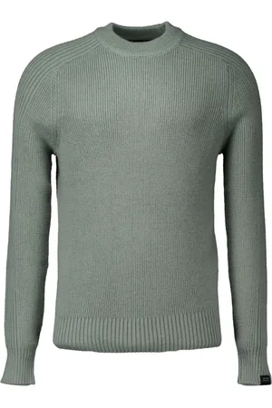 Butcher of Blue Strik, Herre, Grå, L, Lysgrøn Ward Crew Sweater