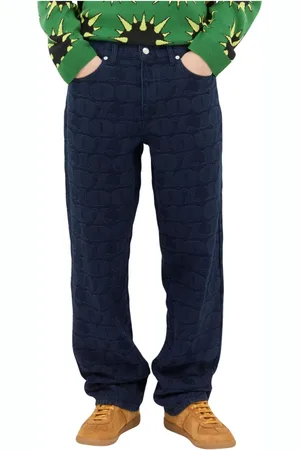 AWAKE NY Jeans, Herre, Blå, S, Bomuld, Jacquard Straight Leg Jeans