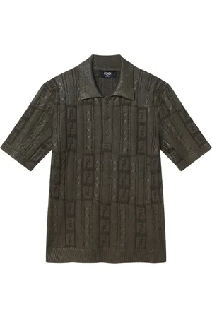 Fendi Top, Herre, Brun, M, Bomuld, Kortærmet poloshirt