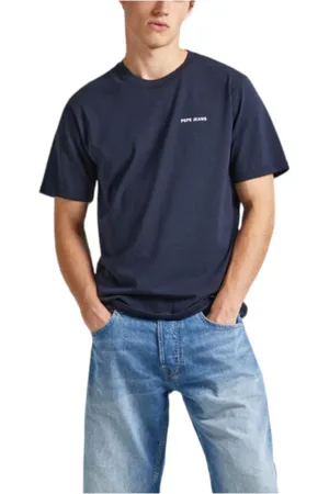Pepe Jeans Top, Herre, Blå, XL, Bomuld, Minimalist Nautisk Design T-shirt