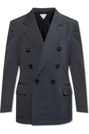 Bottega Veneta Jakke, Herre, Blå, XL, Uld, Blå Uld Twill Blazer Aw24