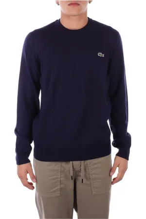 Lacoste Sweathshirts & Hoodies, Herre, Blå, S, Uld, Blå Logo Front Sweater