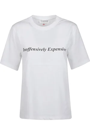 Victoria Beckham Top, Dame, Hvid, M, Uld, Stilfuld Slogan T-shirt