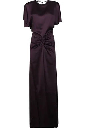 Victoria Beckham Kjole, Dame, Lilla, 2XS, Elegant Kjole med Samlet Talje