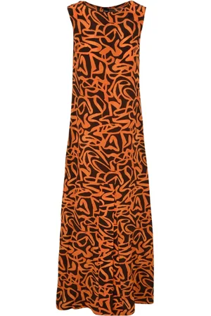Aspesi Kjole, Dame, Flerfarvet, XS, Orange/Sort Kjole Model 2917 A323