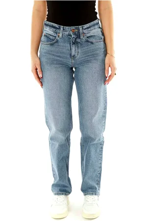 Lee Jeans, Dame, Blå, 2XS L31, Denim, Klassiske Straight Fit Jeans