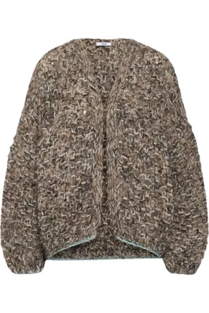 MAIAMI Strik, Dame, Grå, M, Uld, Alpaca Pearl Mønster Bomber Cardigan