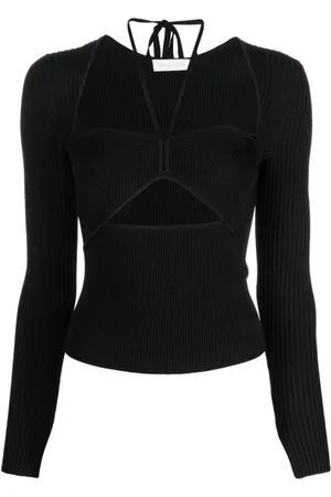 Simkhai Top, Dame, Sort, S, Uld, Sweetheart Sort Sweater Casual Stil