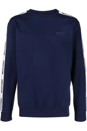 Moschino Sweathshirts & Hoodies, Herre, Blå, M, Bomuld, Blå Logo Sweater Navy