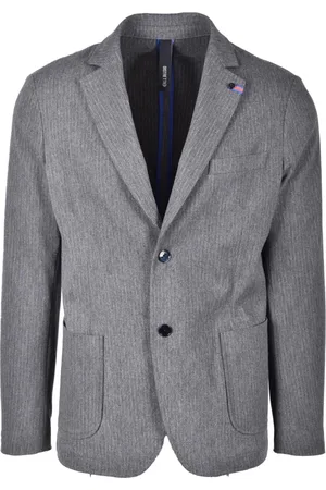DISTRETTO 12 Jakke, Herre, Grå, S, Polyester, Elegant Blazer med Viskoseblanding