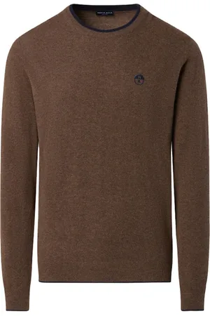 North Sails Strik, Herre, Brun, 2XL, Brun Crewneck Sweater Kontrast Trim