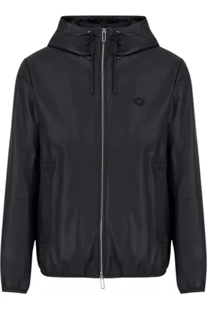 Emporio Armani Jakke, Herre, Sort, XL, Hættet Nappa Jakke