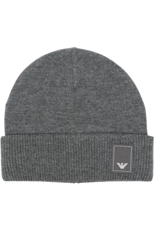 Emporio Armani Tilbehør, unisex, Blå, ONE SIZE, Foldet hue hat