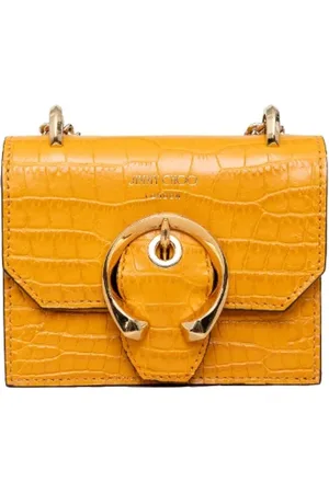 Jimmy Choo Pre-owned, Dame, Gul, ONE SIZE, Uld, Pre-owned Laeder skuldertasker