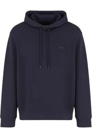 Emporio Armani Sweathshirts & Hoodies, Herre, Blå, 2XL, Herre hættetrøje med lille logo
