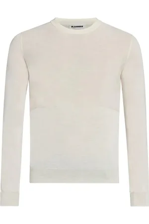 Jil Sander Sweathshirts & Hoodies, Herre, , M, Uld, Casual Hvid Uld Sweater