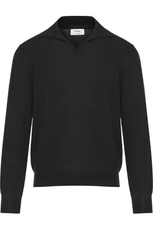 Gran Sasso Strik, Herre, Sort, 2XL, Uld, Uld Polo Skjorte Lavet i Italien
