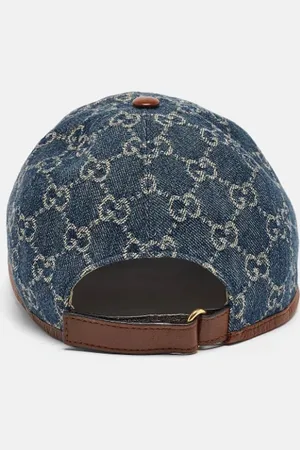 Gucci Pre-owned, Dame, Blå, ONE SIZE, Denim, Pre-owned Denim hatte