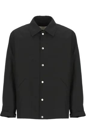 Jil Sander Jakke, Herre, Sort, XS, Bomuld, Sort bomuldsjakke med krave